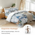 thumbnail image 7 of Christmas Bedding Duvet Cover Set Full Size 4 Pieces Blue Snowman Elk Floral Eucalyptus Leaf Gray Bedding Set with Zipper Closure, 1 Comforter Cover 86x86 Inches 1 Flat Sheet & 2 Pillow Cases, 7 of 7