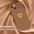 thumbnail image 3 of Compatible with iPhone 13 Case 6.1 inch for Women Girls, Cute Luxury Heart [Soft Anti-Scratch Full Camera Lens Protective Cover] Girly Silicone Girly Phone Case for iPhone 13-Brown, 3 of 13