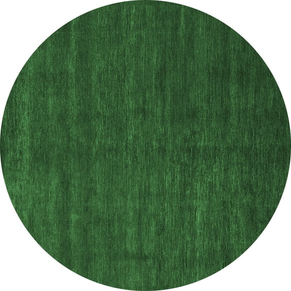 Ahgly Company Indoor Round Abstract Emerald Green Modern Area Rugs, 5' Round