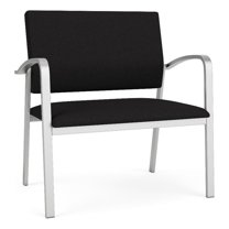 Newport Reception Waiting 18.5" Bariatric Chair / Silver Steel / Black