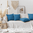 thumbnail image 5 of IM Lashes Square Throw Pillow Cover Solid Linen Decorative Cushion Covers Pillowcase Home Decor for Sofa Couch Bed Chair, 18x18innch/45x45cm, Blue, 5 of 7