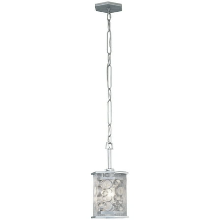 Contemporary Varaluz Fascination Collection Varaluz - Fascination - 1 Light Hex Mini Pendant - Metallic Silver Finish with Recycled Clear Glass ()