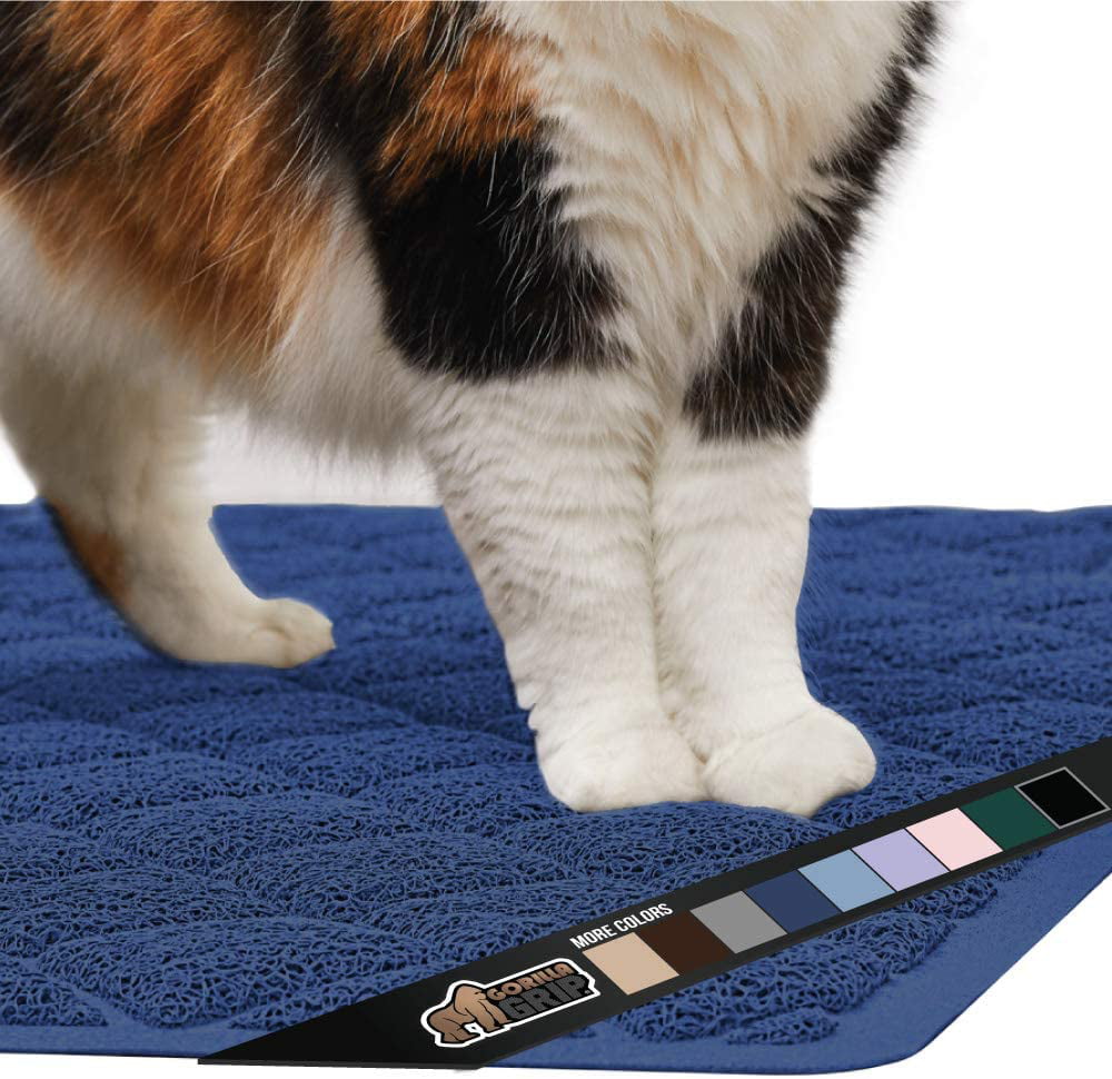 Scatter Control Gorilla Grip Original Premium Durable Cat Litter Mat XL Jumbo No Phthalate Mats Soft on Kitty Paws Easy Clean Mats Water Resistant Traps Litter from Box and Cats