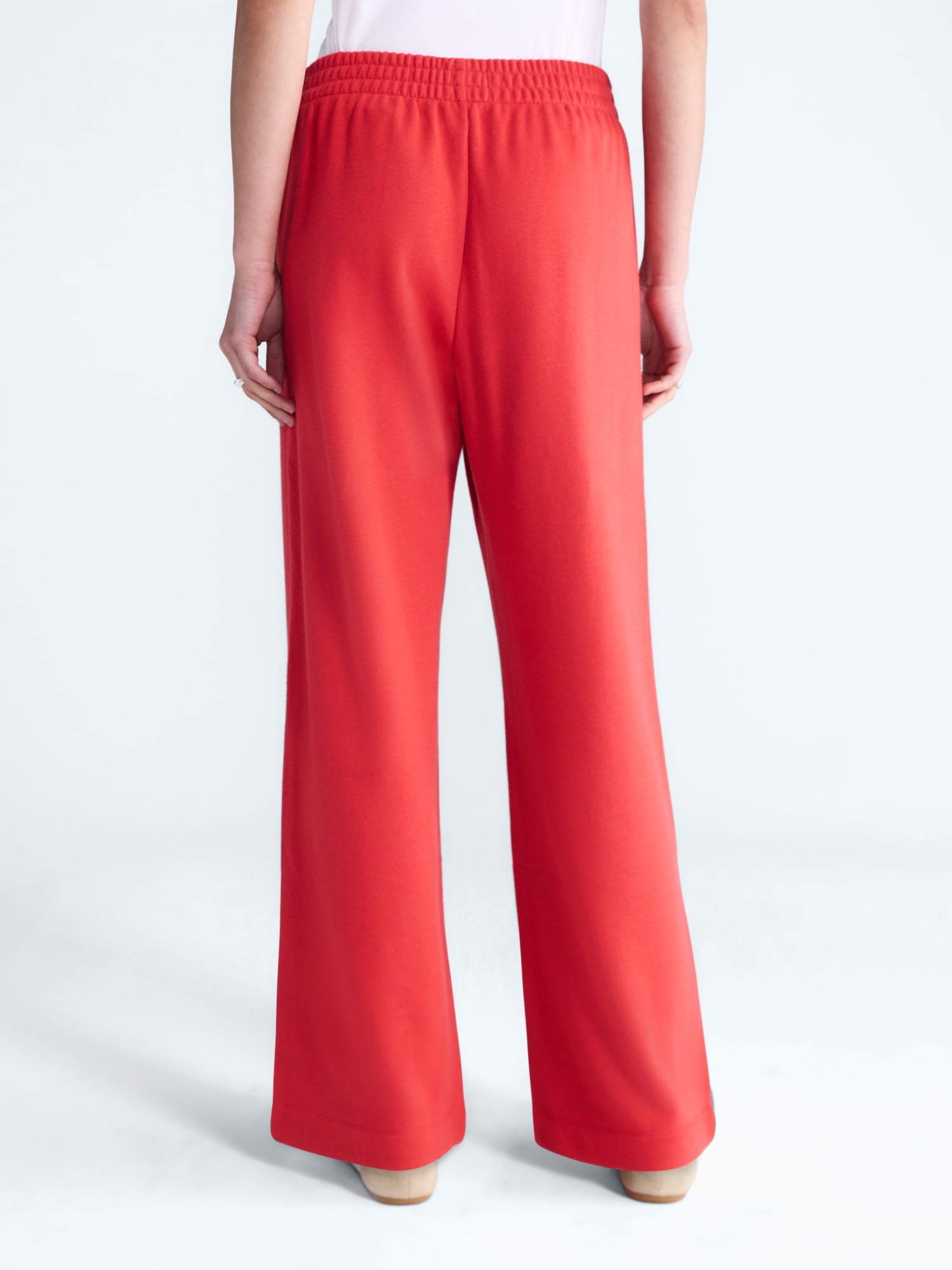 Free Assembly Women's and Women's Plus Wide Leg Sueded Terry Sweatpants, 30" Inseam, Sizes XS-4X
