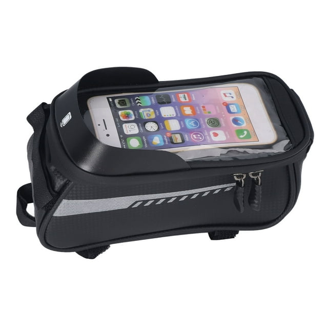 Bike Phone Bag, Hard Shell Waterproof Large Capacity Durable EVA Dual Zippers Bike Phone Mount for Cycling
