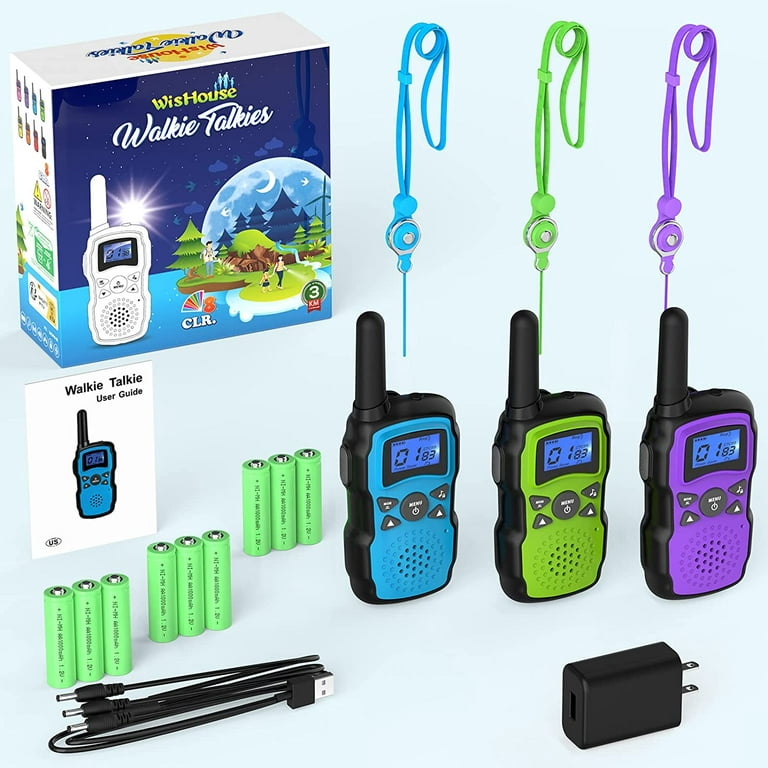 Walkie Talkies - Walkie Talkies for Kids Rechargeable Walkie Talkies for  Adults Long Range 2 Way Radio 3 Pack with iVOX Hands-Free Key Lock NOAA,  Kids