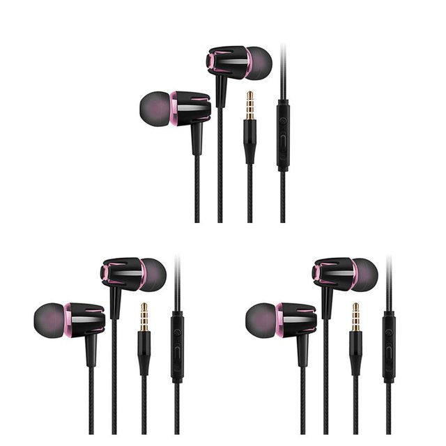 Injueey Auricular con cable en el oído con cancelación de ruido para viajes, música, juegos, TV, teléfono inteligente, tableta, auriculares Type7 NO7