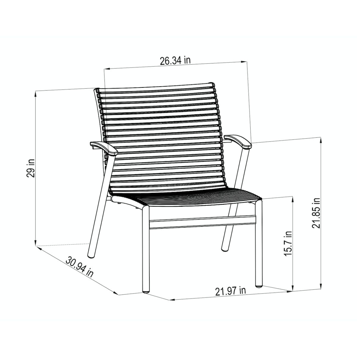 Amazonia Napoli 3-Piece, Aluminum& 100% FSC Certified Teak, Outdoor Patio Bistro Set