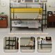 thumbnail image 4 of Cama doble de metal completa con escritorio incorporado e iluminación led - diseño de loft que ahorra espacio para niños y adolescentes, marco robusto, 4 of 5