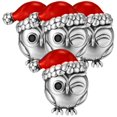 thumbnail image 1 of Charm navideño buho brillante XmasOwl01 4Pzas Plata S925 Chapa Separador Fijo Búho Navideño Plata/Rojo Caja Blanca 4x4cm, 1 of 2