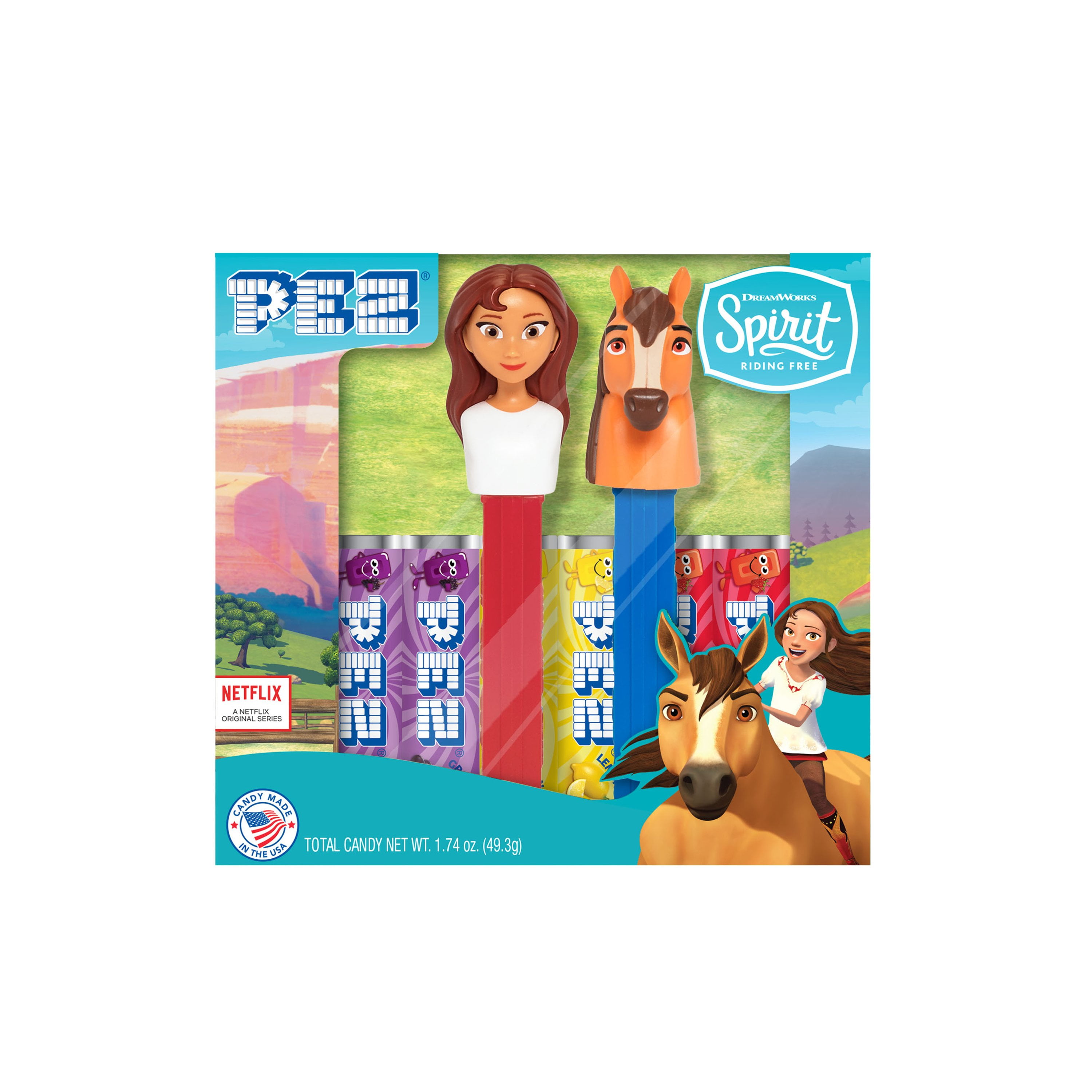 PEZ Candy Spirit Twin Pack with 2 Candy Dispensers + 6 Rolls of Assorted Fruit Candy