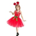 thumbnail image 5 of Spazoro Girls Mesh Tulle Princess Dress, Cosplay Party Dresses Performance Girls Halloween Costumes Red Size 2XL, 5 of 9