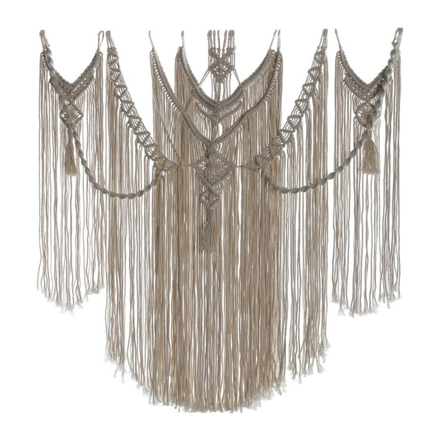 Tapiz tejido para colgar en la pared de macramé, telón de fondo bohemio, decoración de pared elegante, borlas para apartamento, dormitorio, sala de Ancho 100 cm