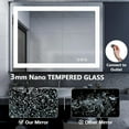 thumbnail image 3 of Wall-mounted LED Bathroom Mirror, Anti-Fog, Adjustable Color Temperature & Brightness, Backlit + Front Lit - 24"x32", 3 of 10