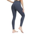 thumbnail image 5 of WLJ Women Solid Color Stretchy High Waist Hidden Pocket Yoga Pants, 5 of 6