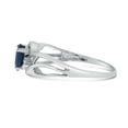 thumbnail image 4 of 14k White Gold Oval Sapphire And Diamond Curve Ring, 4 of 6