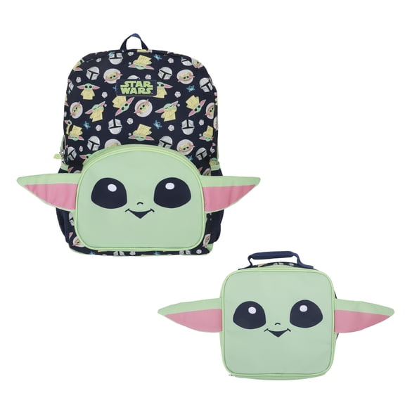 The Mandalorian Grogu 16" Novelty Backpack & Lunch Box Set For School And Travel