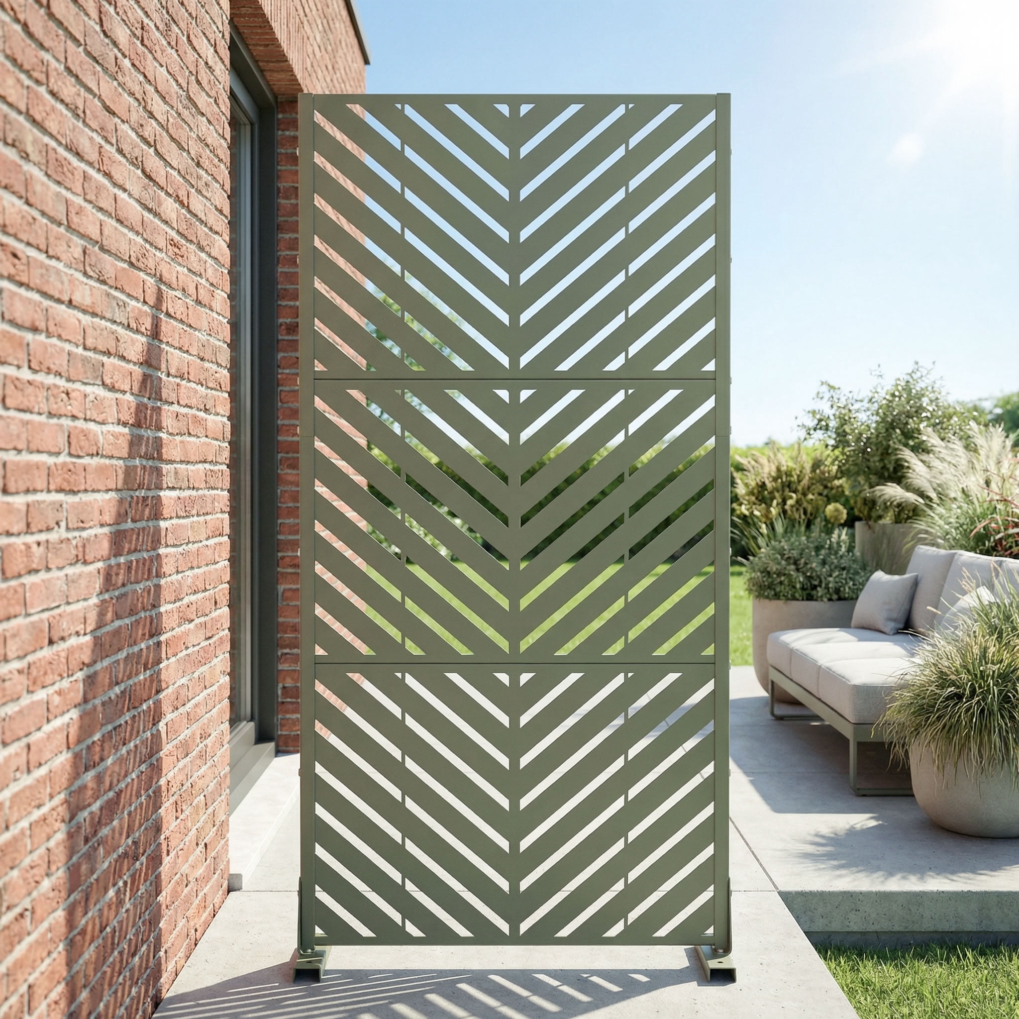 MAYEERTY 59*30in Outdoor Privacy Screen, Portable Metal Privacy Fence, Privacy Panel for Patio, Balcony, Backyard, Garden