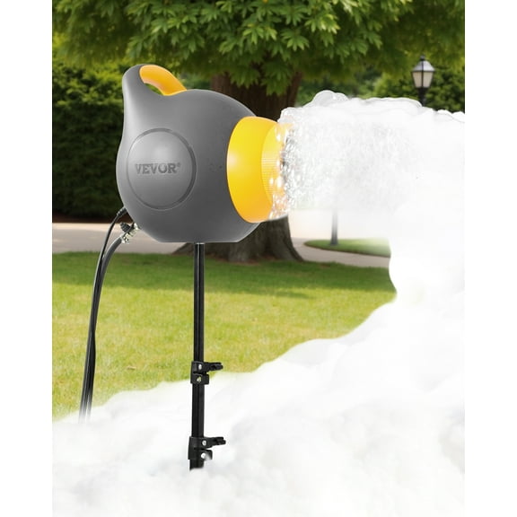 VEVOR Foam Machine, 115 W Party Foam Cannon, Portable Foam Maker with a Tripod Stand, Powerful Foam Party Machine, for Backyard, Pool, Outdoor Events, Birthdays, Celebrations and Party, Grey&Yellow