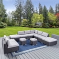 thumbnail image 4 of Santa Rosa 7 Seater Sofa Sectional Set with Aluminum Frame/Cushions Grey/Silver, 4 of 25