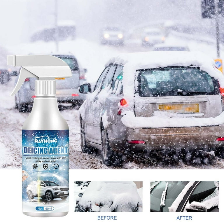 Pompotops Ice Melt for Car 60ML, Auto Windshield Deicing Spray Snow Melting  Spray Windshield De-Icer for Car Windshield Windows Wipers and Mirrors