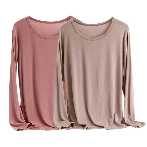 DecSea 2PC Women's Casual Batwing Long Sleeve T Shirt Round Neck Basic Loose Tunic Tops