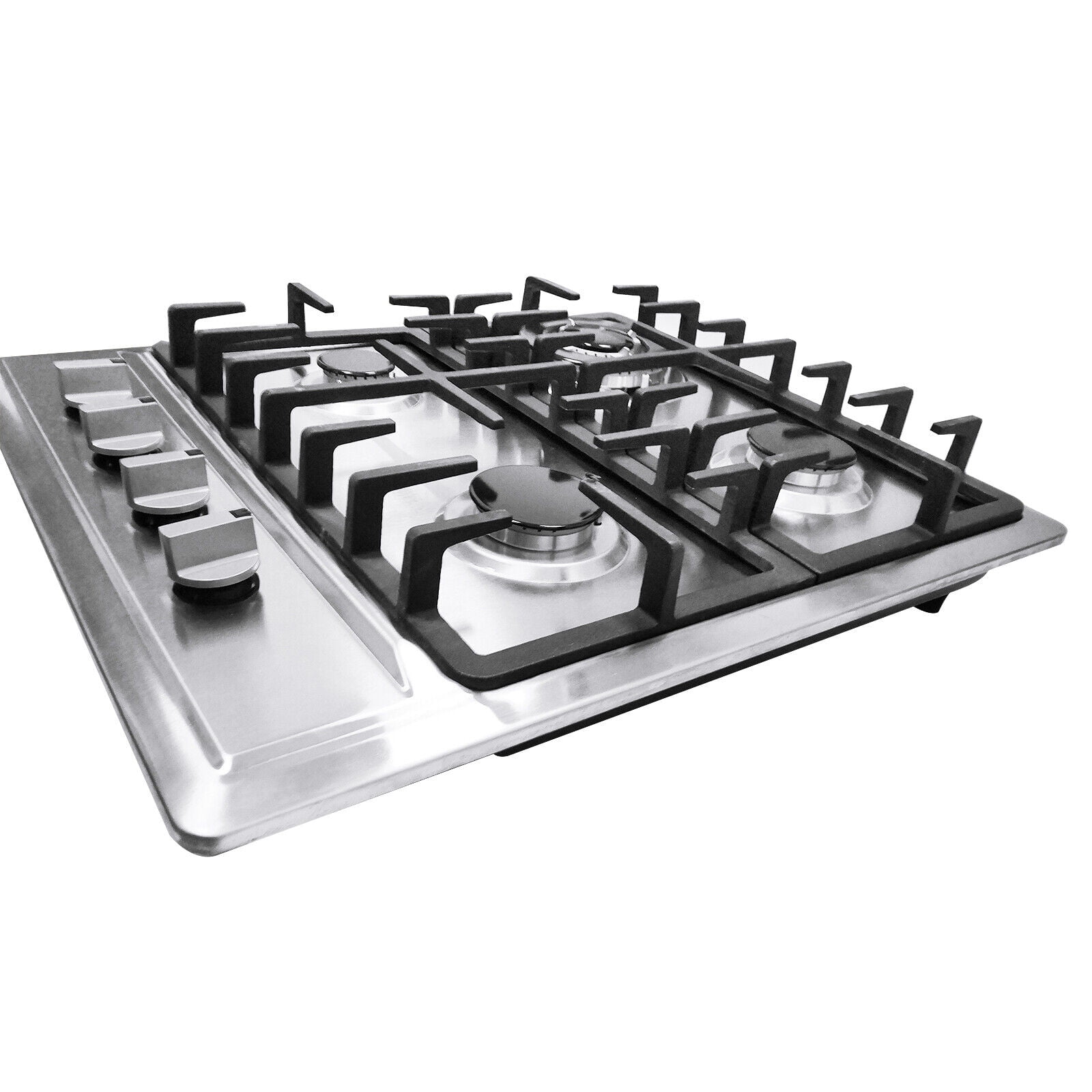 59x51cm Burners Stainless Steel Built-in Gas Cooktop Equipped with a Stainless Steel Surface and Cast-iron Grates
