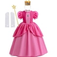 thumbnail image 1 of Vestido de princesa de melocotón para niñas, disfraz de Reina, ropa de melocotón para Halloween, cumpleaños, Carnaval, trajes de fiesta, 2 a 10 años, 1 of 5