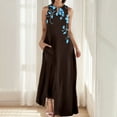 thumbnail image 2 of EINCcm Women Summer Dresses Trendy Floral Print Maxi Dress Casual Flowy Sleeveless V Neck Long Sundress with Pockets, 2 of 5