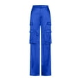 thumbnail image 3 of Lindreshi Womens Pants Women's Fashionable Casual Solid Color Zippered Pocket Pants, 3 of 5