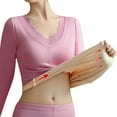 thumbnail image 2 of Women Plus Size Thermal Tops Vest Womens German Velvet Seamless Thermal Underwear Solid Color Slim Bottom Outer Wear Thick Warm Long Sleeves Top With Chest Pad, 2 of 9