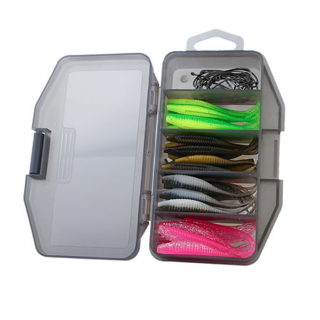 ROZYARD 60Pcs Fishing Lures Soft Lures Soft Fork Tail Swimbaits Lures Tail Swimbaits Set