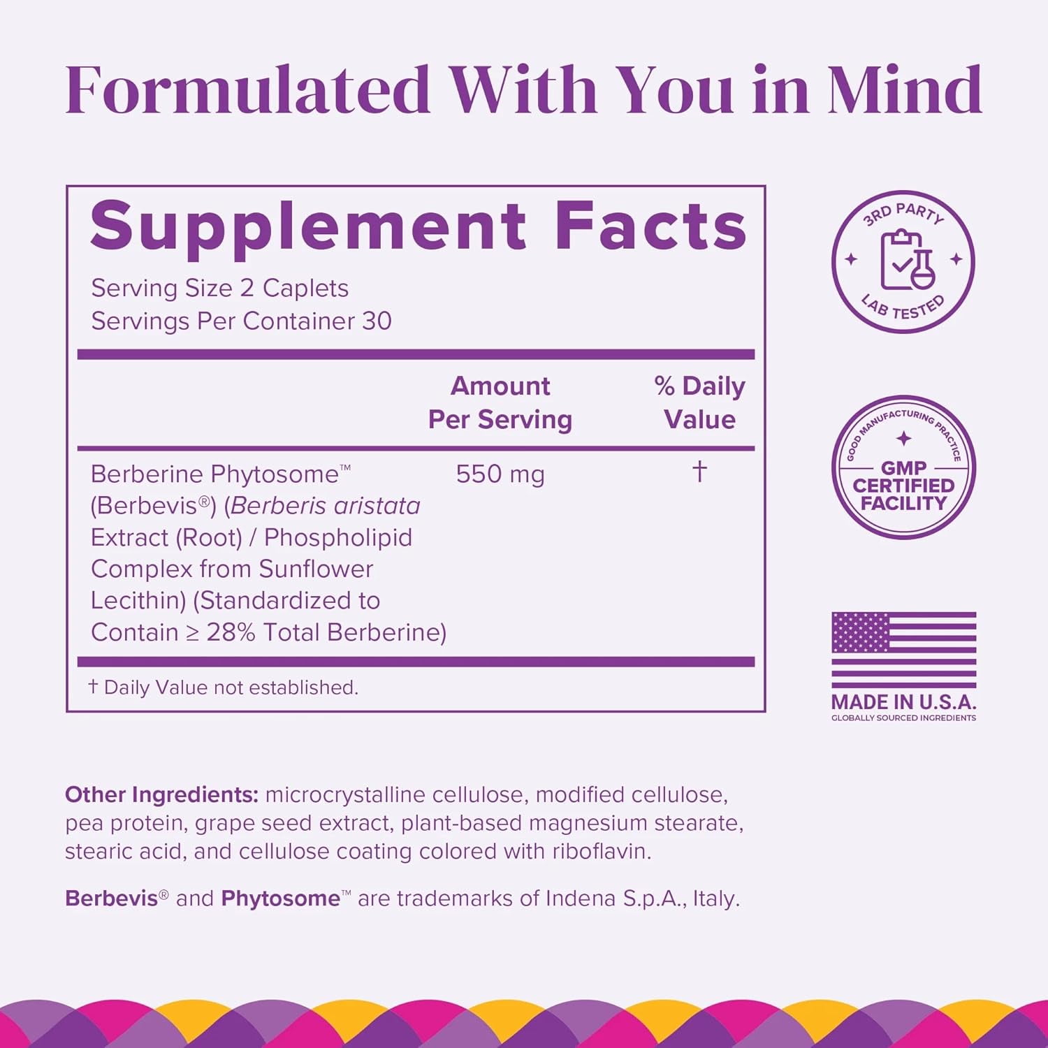 (3 pack) Barimelts Berberine Phytosome 550mg - 60 Easy-Swallow Caplets (1-Month Supply) - Metabolism Support for Women After Bariatric Surgery​