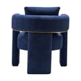 thumbnail image 5 of 30.51" Wide Accent Chair, Stylish Boucle Upholstered Armchair with Square Headrest and Metal Frame, Creative Barrel Single Sofa for Living Room, Bedroom, Office, Lounge, Navy, 5 of 9