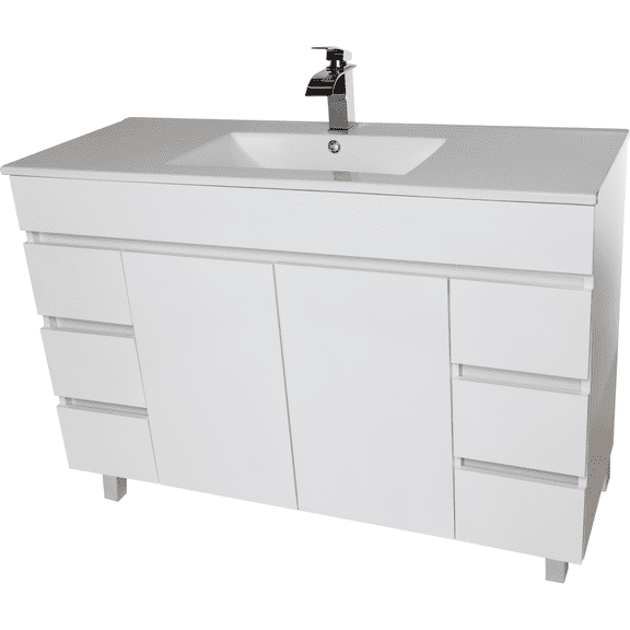 Zeus 48" Standing Bathroom Vanity Cabinet Set Bath Furniture With Single Sink (White)