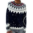 thumbnail image 2 of Karight Women's Colorful Retro Knitted Fair Isle Print Sweater Trendy Fall Winter Oversized Lightweight Pullover Tops, 2 of 4
