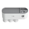thumbnail image 1 of Soporte para cepillo de dientes Dispensador automático de pasta de dientes montado en la pared Juego exprimidor Tazas Organizador de cosméticos Cajón, gris kenally LF0143-01B, 1 of 6