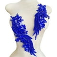 thumbnail image 2 of 1 par de parches de cristal hechos a mano con cuentas corpiño encaje DIY apliques parches accesorio para ropa de vestir 35X12cm (Blue), 2 of 12