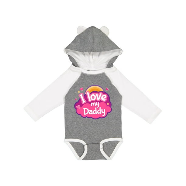 Inktastic I Love My Daddy Girls Newborn Long Sleeve Bodysuit Female Granite White W Ears Newborn Walmart Com Walmart Com