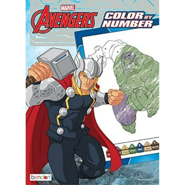 Download Bendon Avengers 48 Page Color By Number Coloring Book With Full Color Border Guide Walmart Com Walmart Com