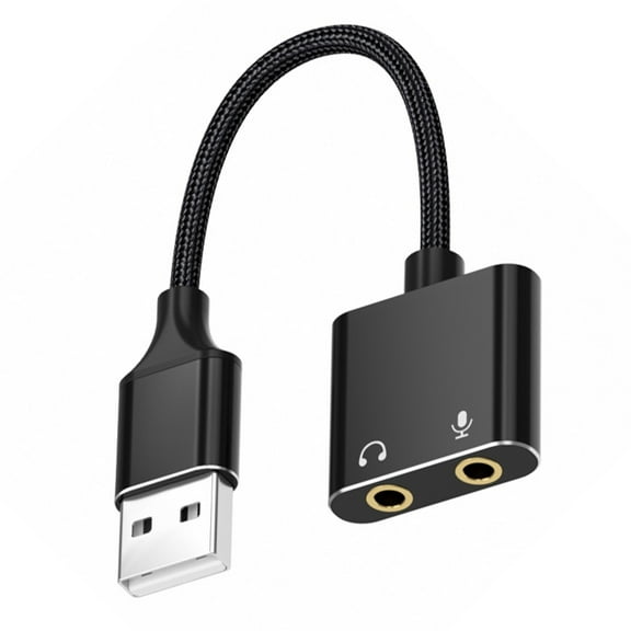 USB Sound Adapter Earphone & Microphone Double Functionality Sound Card for Home Studios, Gamers & Content Creators