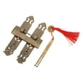 thumbnail image 3 of Chinese Lock Faceplate Handle, DIY Making Brass Material 9.2cm/3.6in Length Antique  Handles Set Bronze Color  For Jewelry Boxes For Tool Boxes, 3 of 8