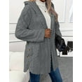 thumbnail image 6 of Chiclily Womens Long Cardigan Winter Coats Single Breasted Long Sleeve Casual Outerwear with Hood, Gray XL, 6 of 6