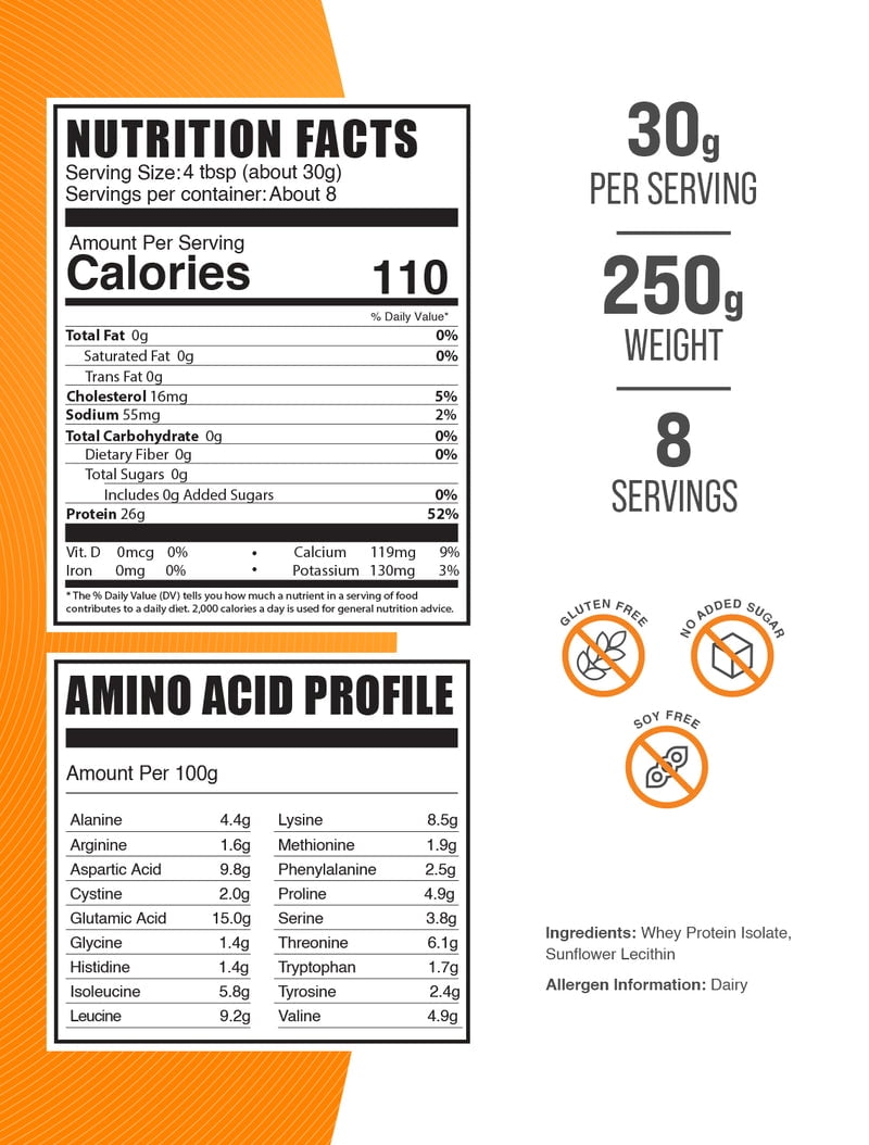 BulkSupplements Hydrolyzed Whey Protein Isolate Powder - Whey Protein Supplement, with BCAAs - Unflavored, 30g per Serving, 250g (8.8 oz)