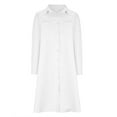 thumbnail image 4 of Usmixi Womens Dresses Casual Button Down Lightweight Loose Knee-Length Shirt Dresses Long Sleeve Lapel Solid Midi Summer Dress White L Clothes, 4 of 6