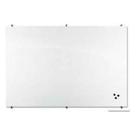Visionary Magnetic Glass Board, Frameless, White Glossy, 24" X 18" X 1/8"