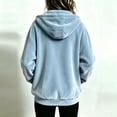 thumbnail image 4 of Bexdxz Zip Up Hoodie Women Velvet Elegant Oversized Long Sleeve Hooded Sweatshirt | Womens Hoodies Pullover 2026 Velvet Oversized Loose Fit Full Zip Hooded Light Blue M, 4 of 6