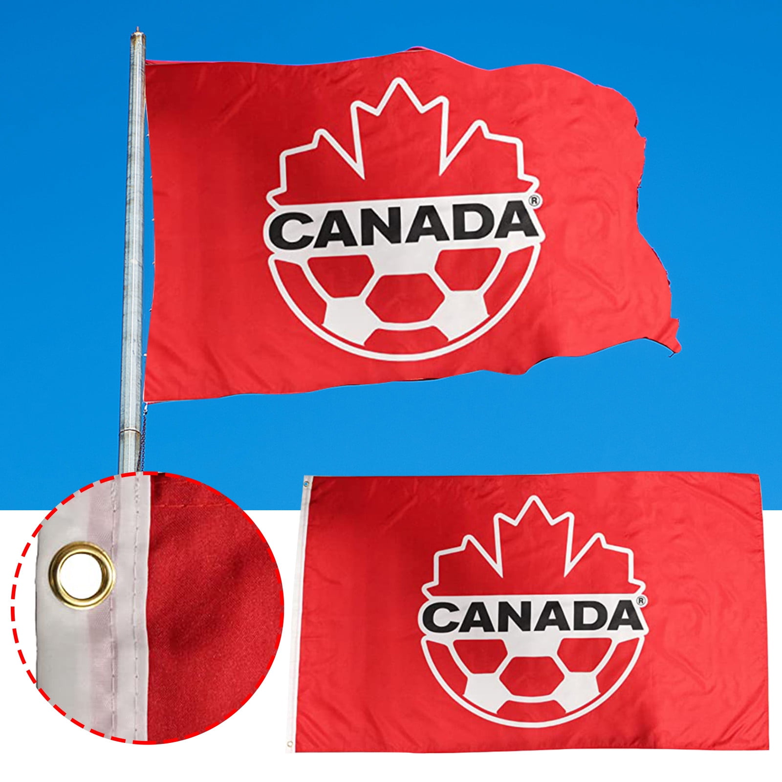 Rong Yun Canada Soccer NationalTeam 90 X 150 Cm Polyester Flag(Buy 2