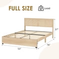 thumbnail image 3 of Qinaqin Rattan Cama Frame full size bed frame con 2 drawers wooden platform rattan headboard led lights boho storage noise free no bo x spring needed natural oak, 3 of 7