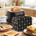 thumbnail image 3 of Toaster Cover 4 Slice, Sunflower, Dustproof Bakeware Oven Protector with Top Hook, Gradual Geometric Abstract Modern Black Waterproof Small Kitchen Appliance Toasters Dust Cover, 12"x11"x8", 3 of 9